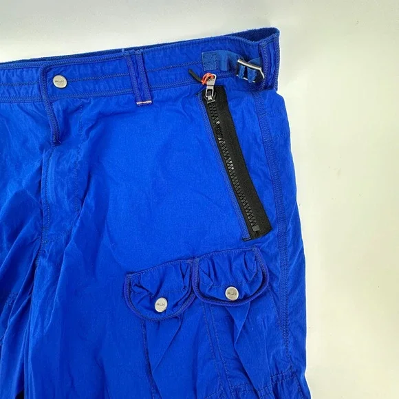 VTG RLX Ralph Lauren Mens Slim Fit Cargo Paratrooper Shorts Blue Utility Size 42 - Picture 3 of 16